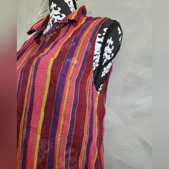 Vintage Victoria's Secret Sleeveless Maxi Shirt Dress Sheer Dual Side Split Sz L - Picture 13 of 16